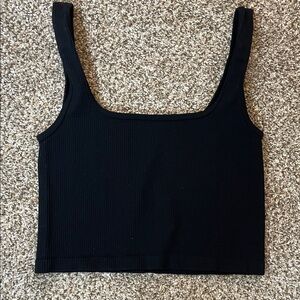 Black Ribbed Women's Top